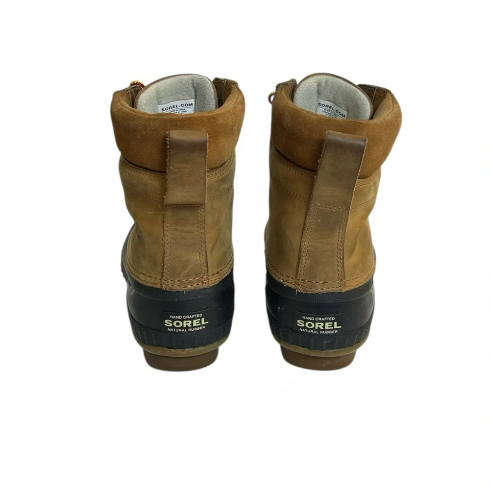 Men’s Sorel Cheyanne Lace Up Waterproof Duck Boots Size 9 Tan & Black
